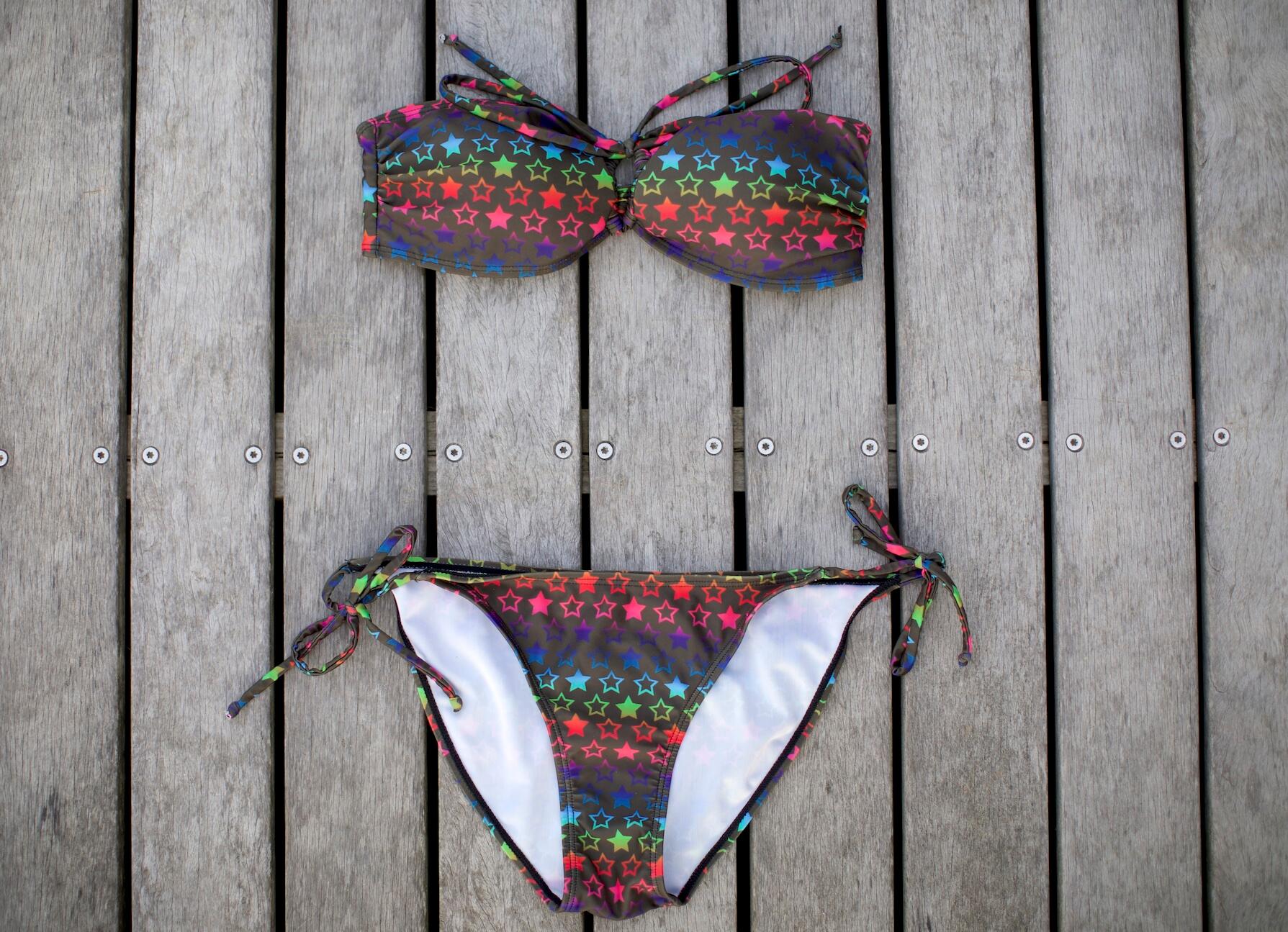 Damen Bikini Set Bikinihose Bikinitop Style 1 Stars Sterne 3/6