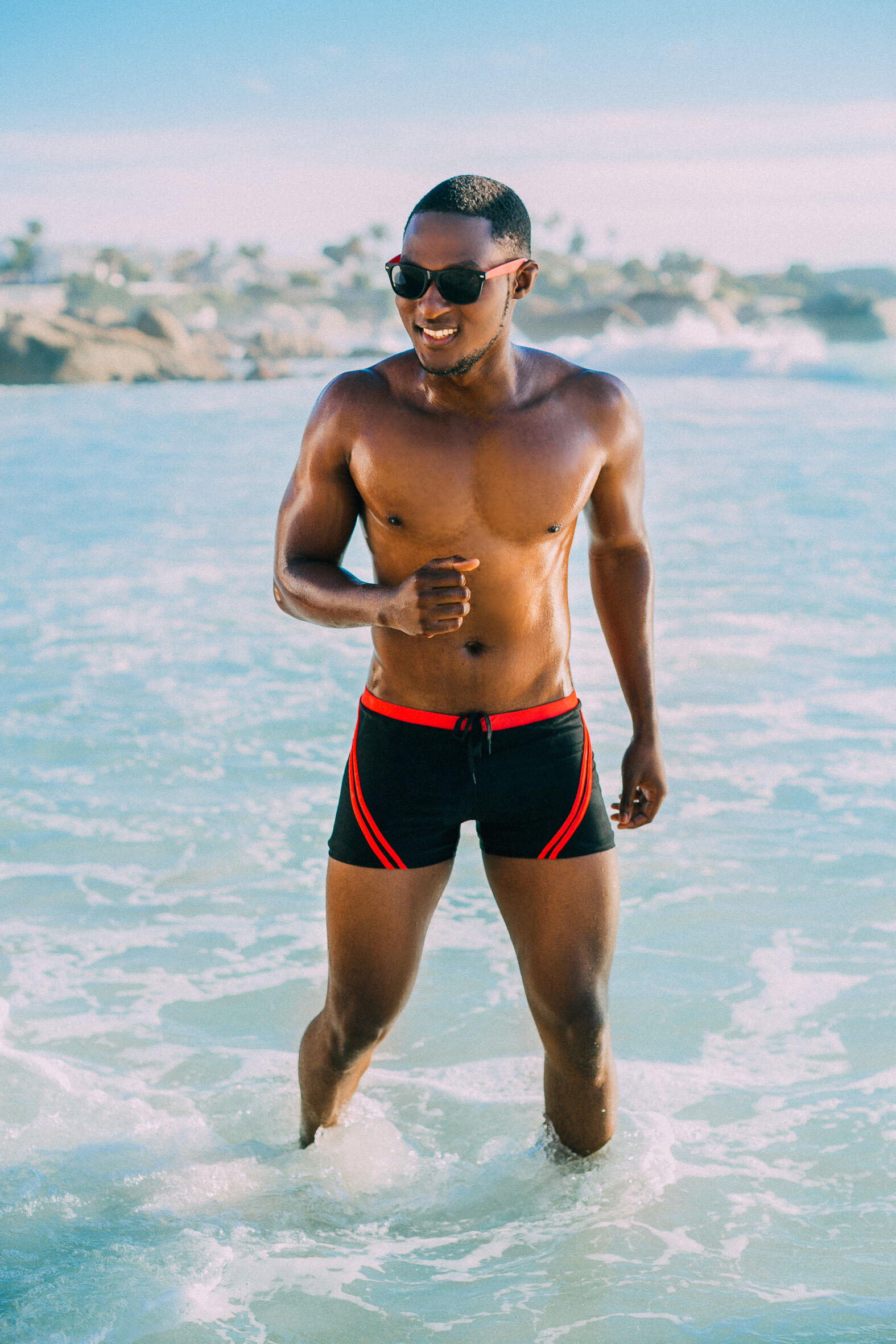 Herren Badehose TS7 Schwimmhose Gestreift 5/7