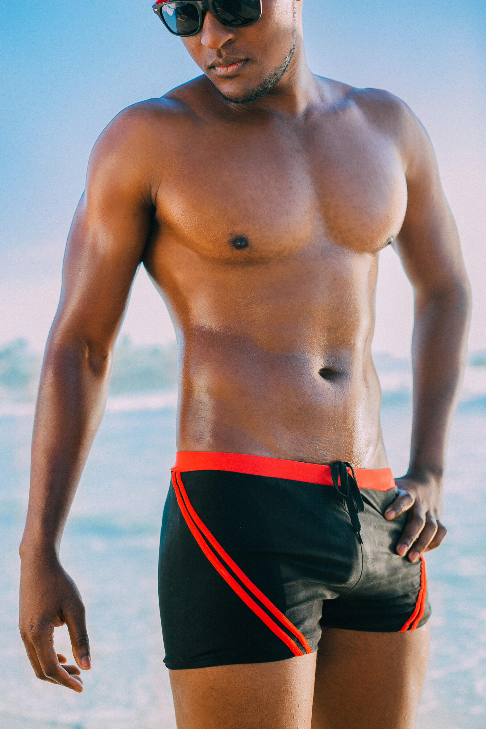 Herren Badehose TS7 Schwimmhose Gestreift 2/7