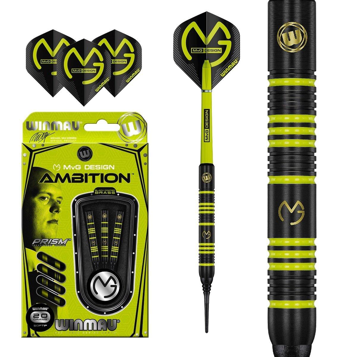 WINMAU MvG Ambition mosazné šipky softtip 20 gr.
