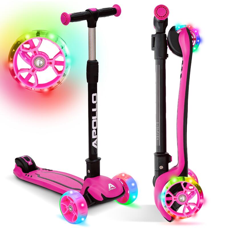 Kinderscooter - KidsPro4 - klappbarer LED 3-Rad-Roller