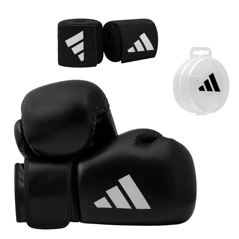 gants de boxe 300 noirs , gants d'entraînement débutant homme ou femme -  Decathlon