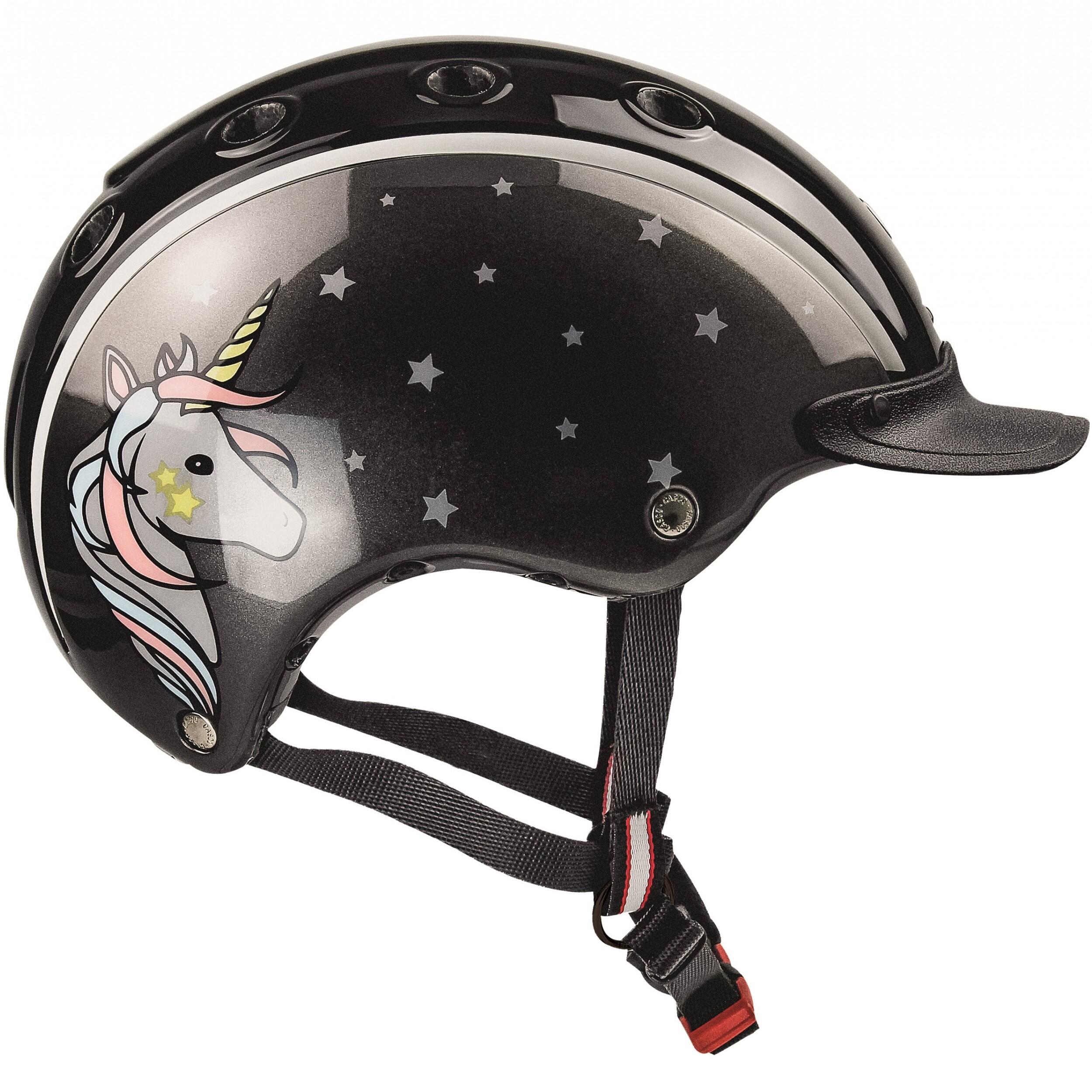 Kinder Reit-, Fahrrad- und Skihelm NORI Einhorn schwarz/grau 1/4