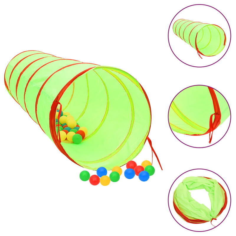 Túnel de brincar infantil 175 cm poliéster verde