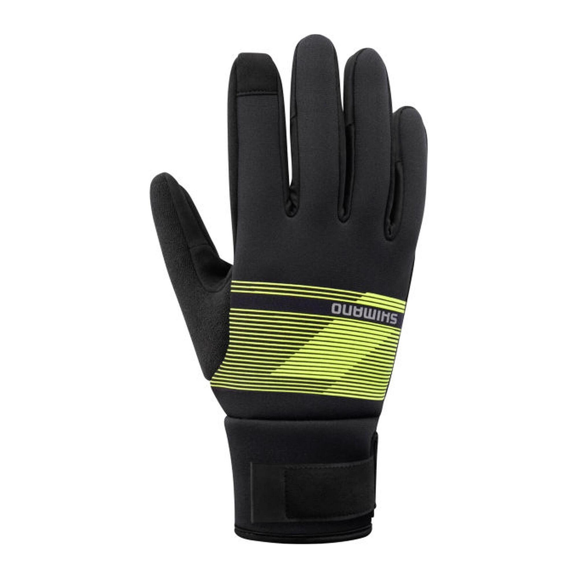 Shimano - Gants De Vélo Windbreak Thermal, Neon Yellow - Gants - Jaune|noir - 40 M - Decathlon