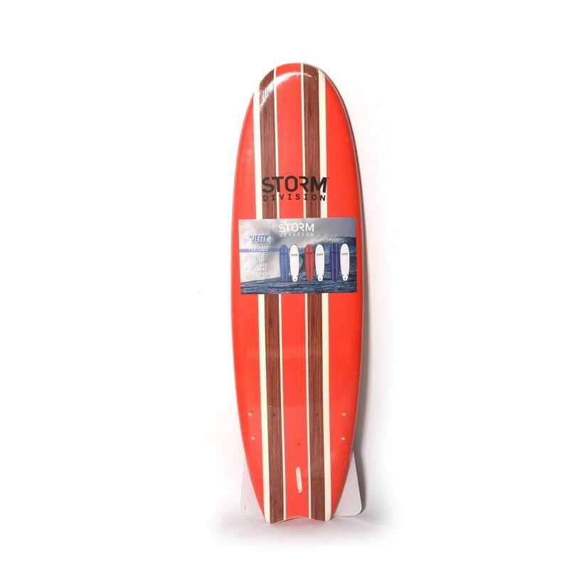 STORM DIVISION - Jetty Softboard - Tabla de surf de espuma - 5'8 - Rojo