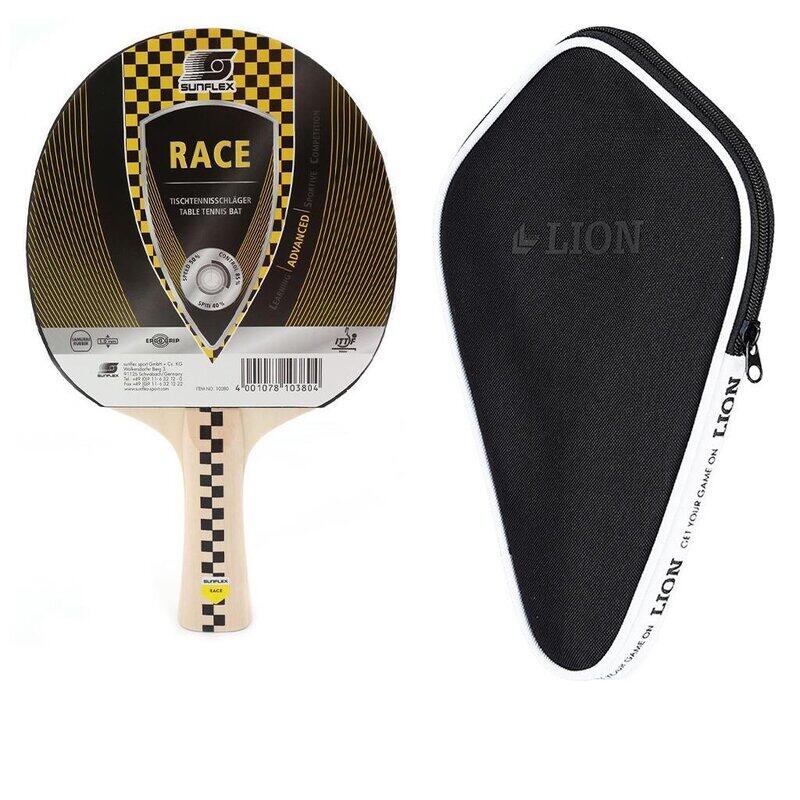 Sunflex Tischtennisschläger Race + Tischtennishülle