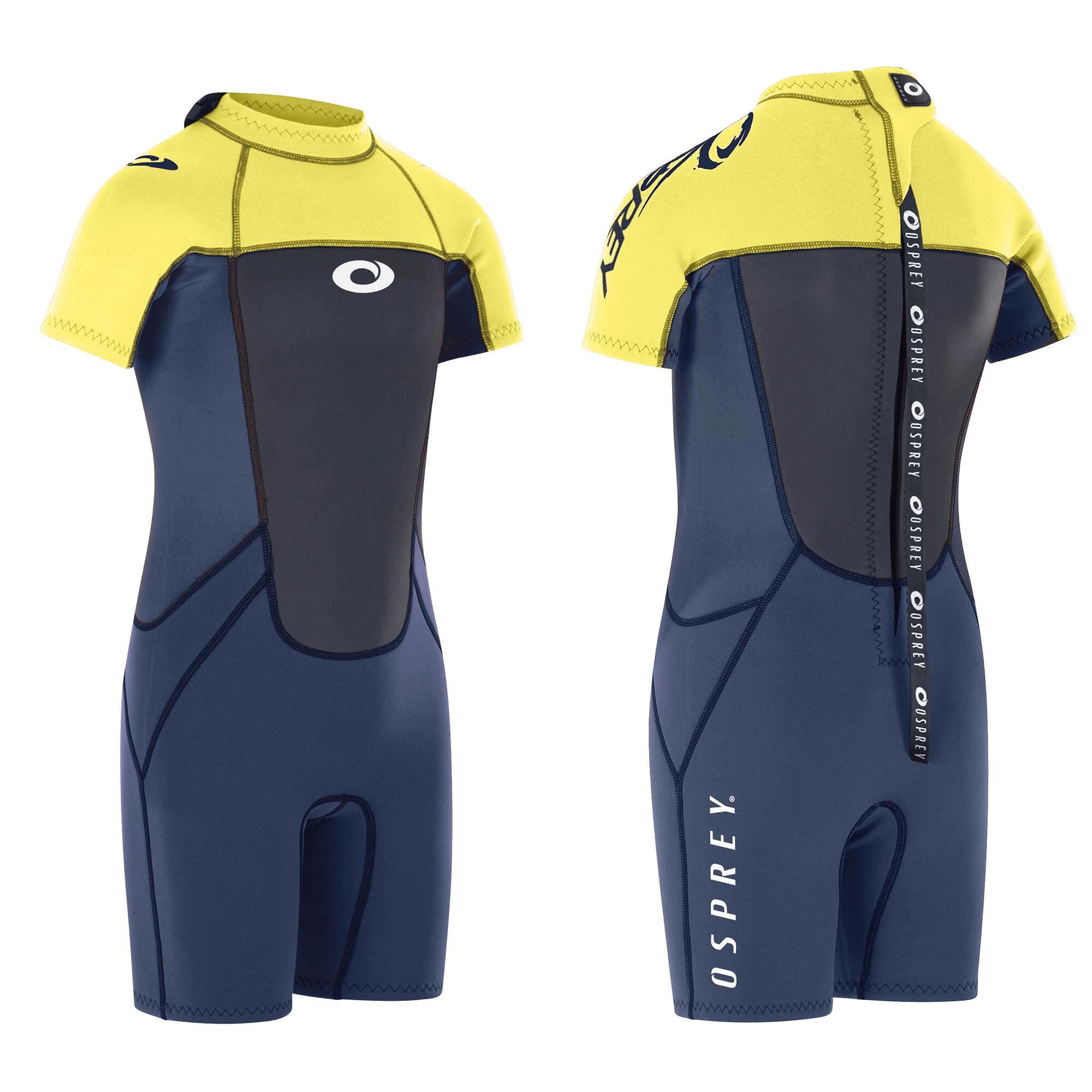 Osprey Origin 3/2mm Kids Shorty Wetsuit Neon Yellow 1/6