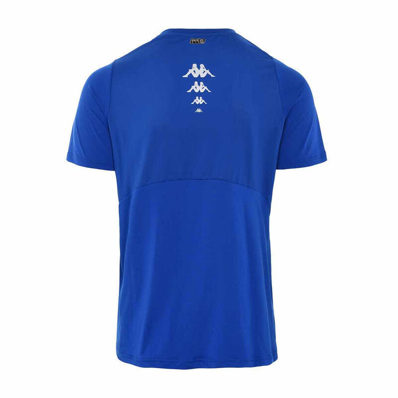 kappa t-shirt da uomo in poliestere blu da cardio training