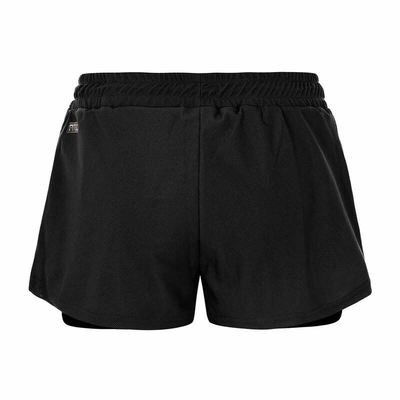 kappa pantaloncini da donna in poliestere nero da cardio training