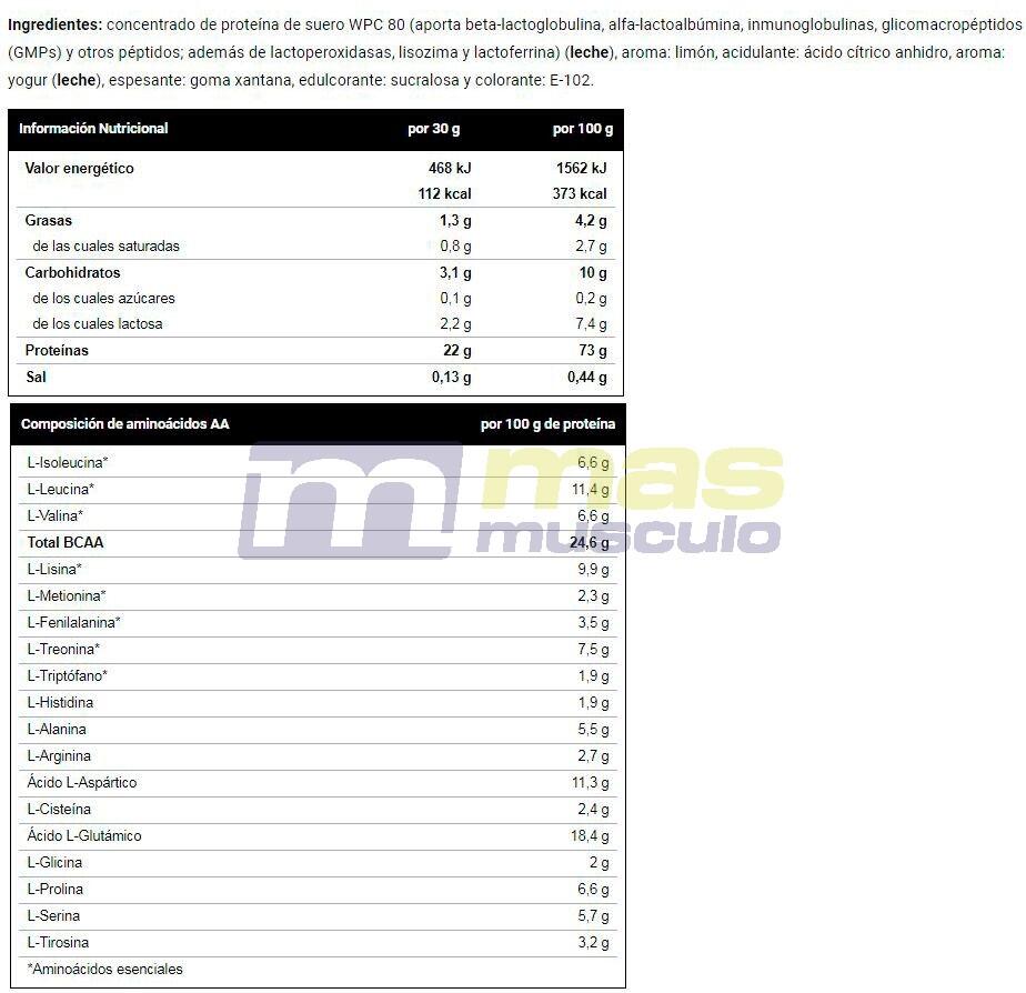 Whey Protein 100% - 1Kg Yogurt Limón VitoBest 6/6