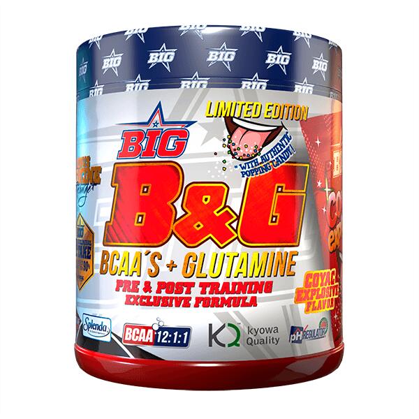 BIG - B&G - BCAAS 12:1:1 Con Glutamina x 400 g - Mejora la asimilación de proteí
