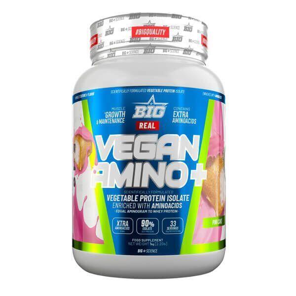 Real Vegan Amino+ - 1Kg Pantera Rosa - Pastelito de Fresa de BIG