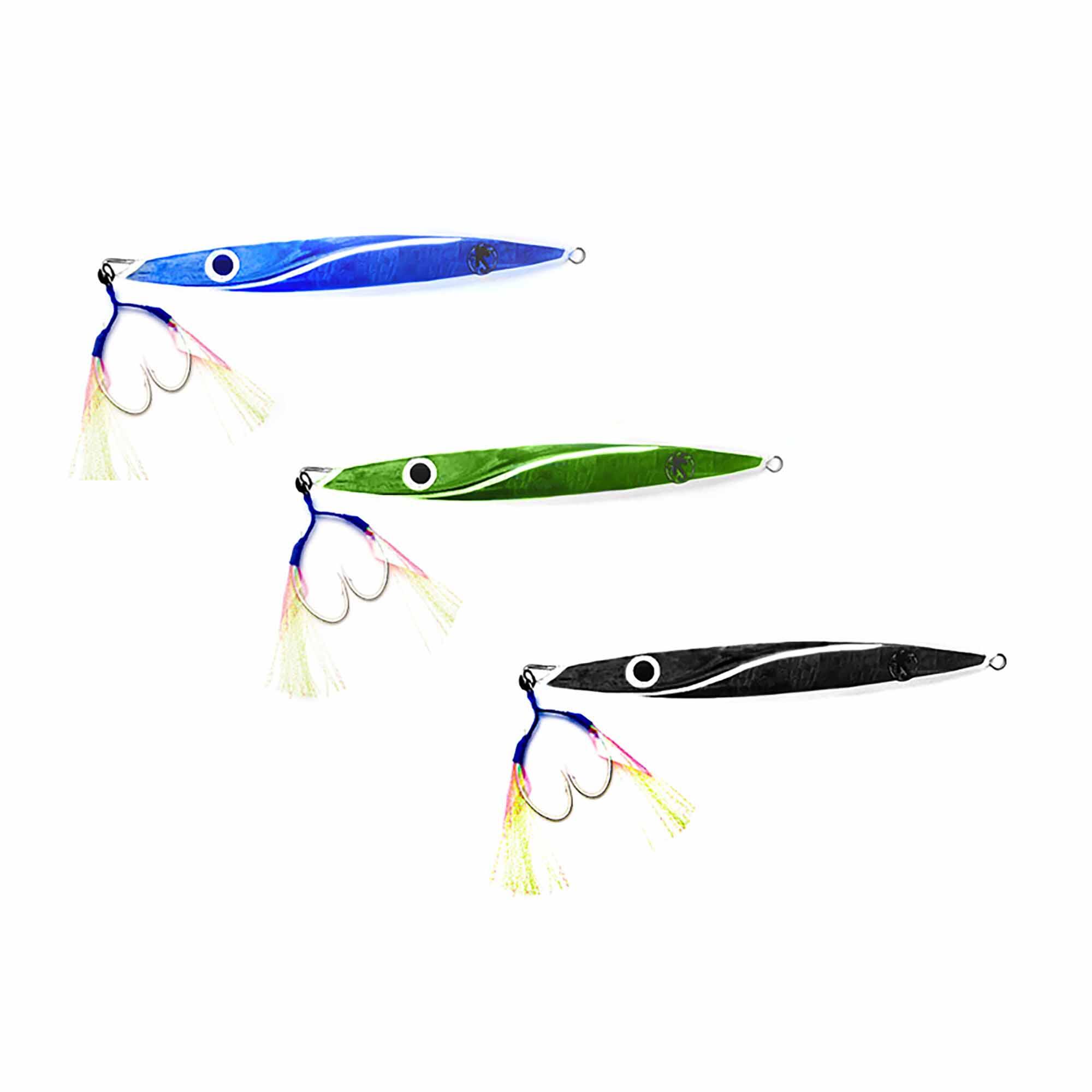 Jig pesca jigging spinning Swaver 150 g azul montaje JLC 2/4