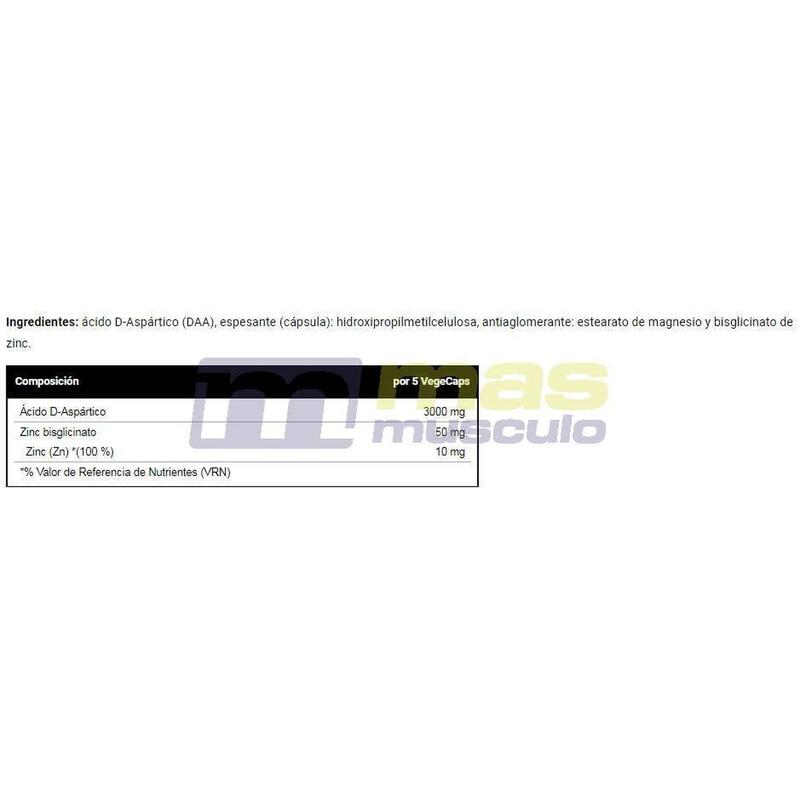 DAA Ácido Aspartico + Zinc - 90 cápsulas de VitoBest