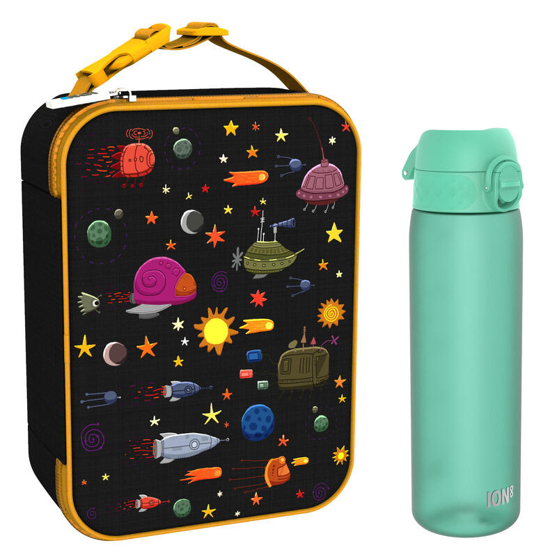 Śniadaniowy zestaw szkolny ION8 Space. Lunchbag i bidon 500ml z RECYCLON