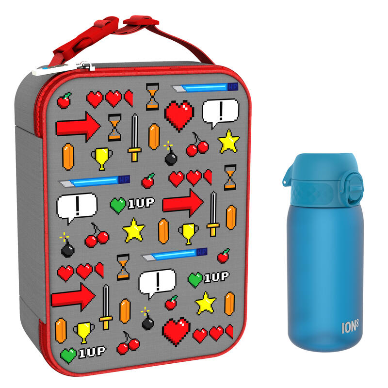 Zestaw lunchowy dziecięcy ION8 Game. Lunchbag i bidon 400ml z RECYCLON