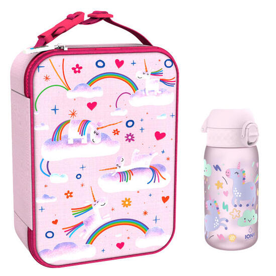 Zestaw lunchowy dla dzieci ION8 Unicorn Rainbows Lunchbag i bidon 400ml