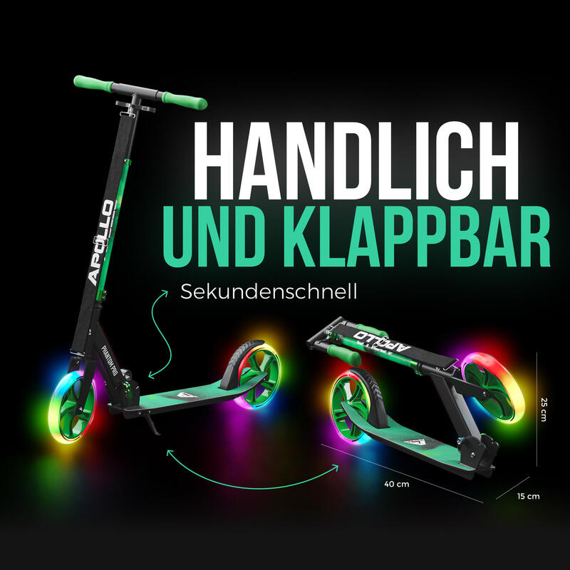 City Scooter Phantom Pro LED - klapp- und höhenverstellbar