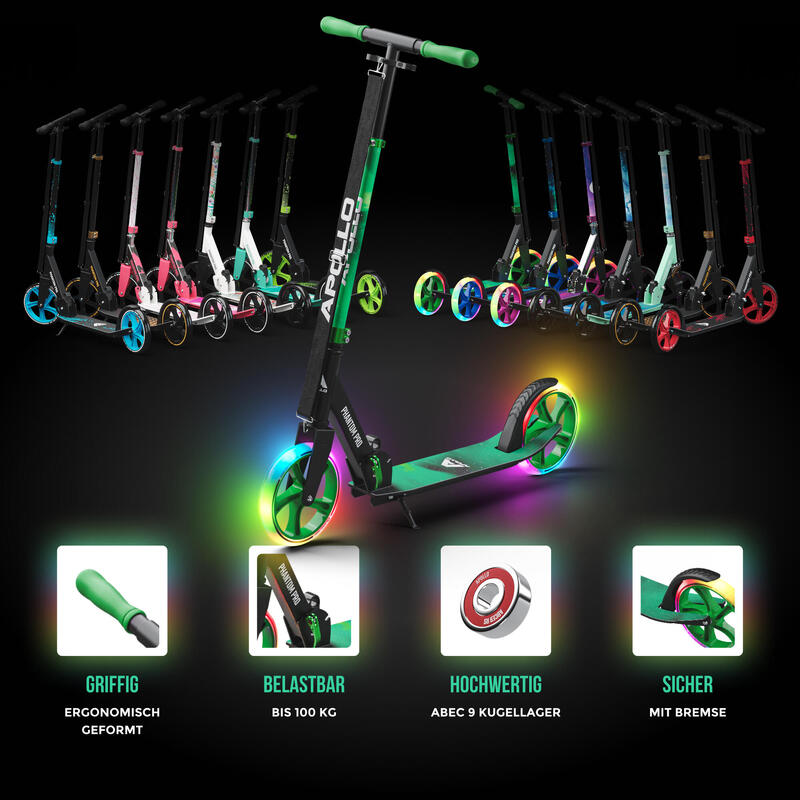 City Scooter Phantom Pro LED - klapp- und höhenverstellbar