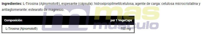 L-Tirosina 700mg - 60 Cápsulas Vegetales VitoBest 3/3