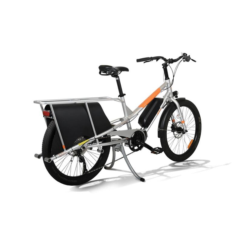 Bicicletta da carico e da famiglia elettrica Yuba Kombi E5 Silver
