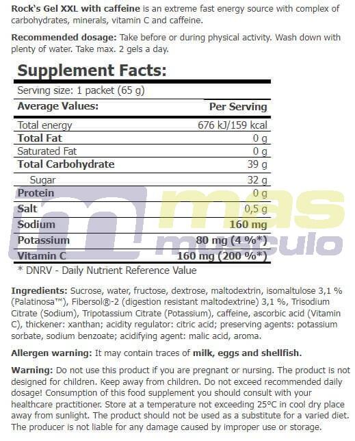Rock's Energy Gel XXL con Cafeína - 65g Cola Amix Nutrition 3/3