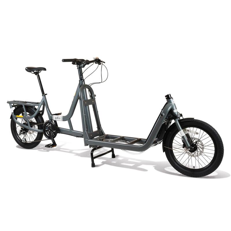 Bici cargo muscolare long john Yuba Supercargo grigia