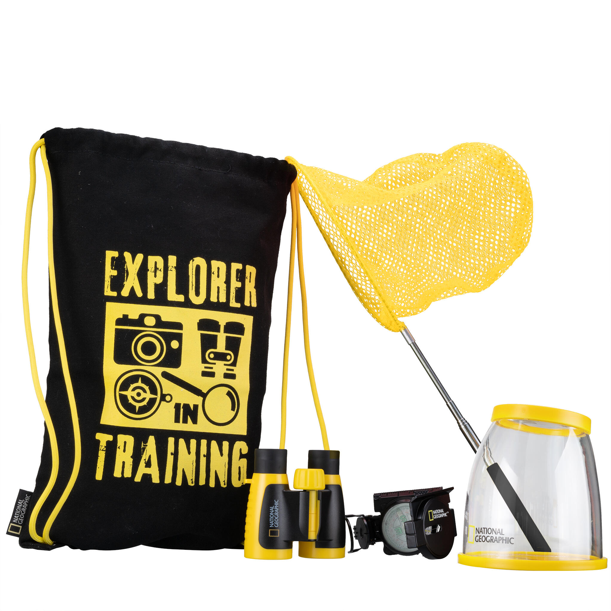 NATIONAL GEOGRAPHIC Juego de Explorador NATIONAL GEOGRAPHIC Prismático, Brújula, Red, Lupa y Bolsa
