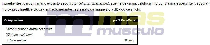 Silimarina 300 mg - 60 Cápsulas Vegetales VitoBest 3/3