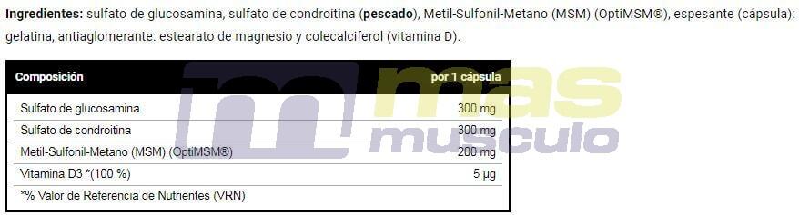 Glucosamine Chondroïtine MSM - 60 Capsules VitoBest 2/2