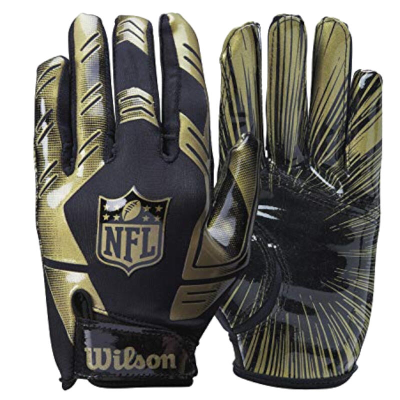 Gants de receveurs de football américain NFL Stretch-Fit - Adultes (Or)