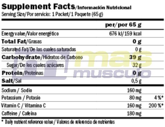 Rock's Energy Gel XXL con Cafeína - 65g Naranja Amix Nutrition 3/3