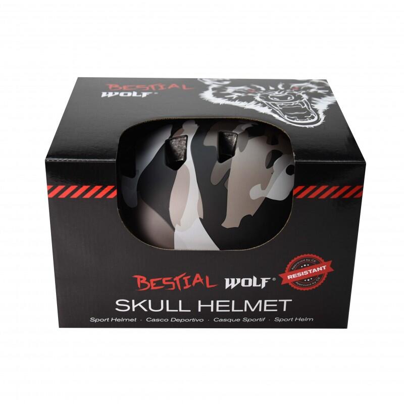 SKULLGROUNDB BESTIAL WOLF UNIVERSAL CASCO UNIVERSALE GRIGIO