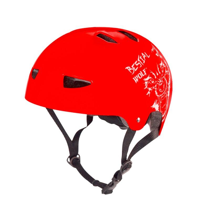 CASCO SKULLREDB BESTIAL WOLF UNIVERSAL COLORE ROSSO SATINATO