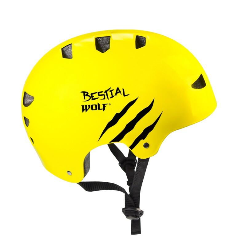 SKULLYELLOWB BESTIAL WOLF UNIVERSAL HELMET COULEUR JAUNE SATINÉ