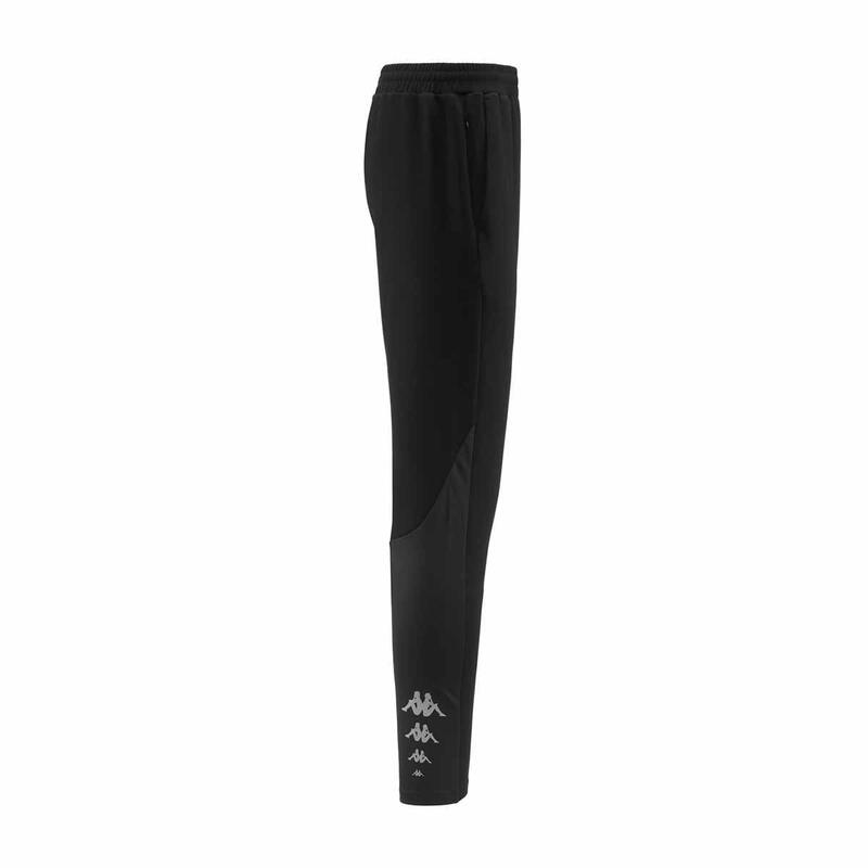 kappa pantaloni da uomo in poliestere nero da fitness .