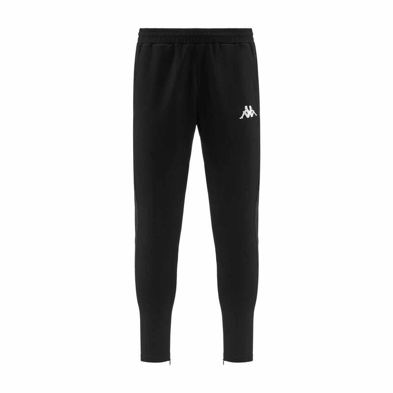 kappa pantaloni da uomo in poliestere nero da fitness .