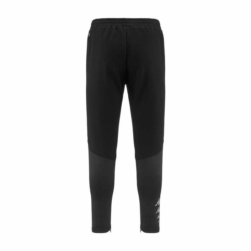 kappa pantaloni da uomo in poliestere nero da fitness .