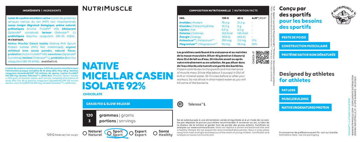Caseínas - Aislado De Caseína Micelar Nativa 92% (1kg) - Chocolate 3/3