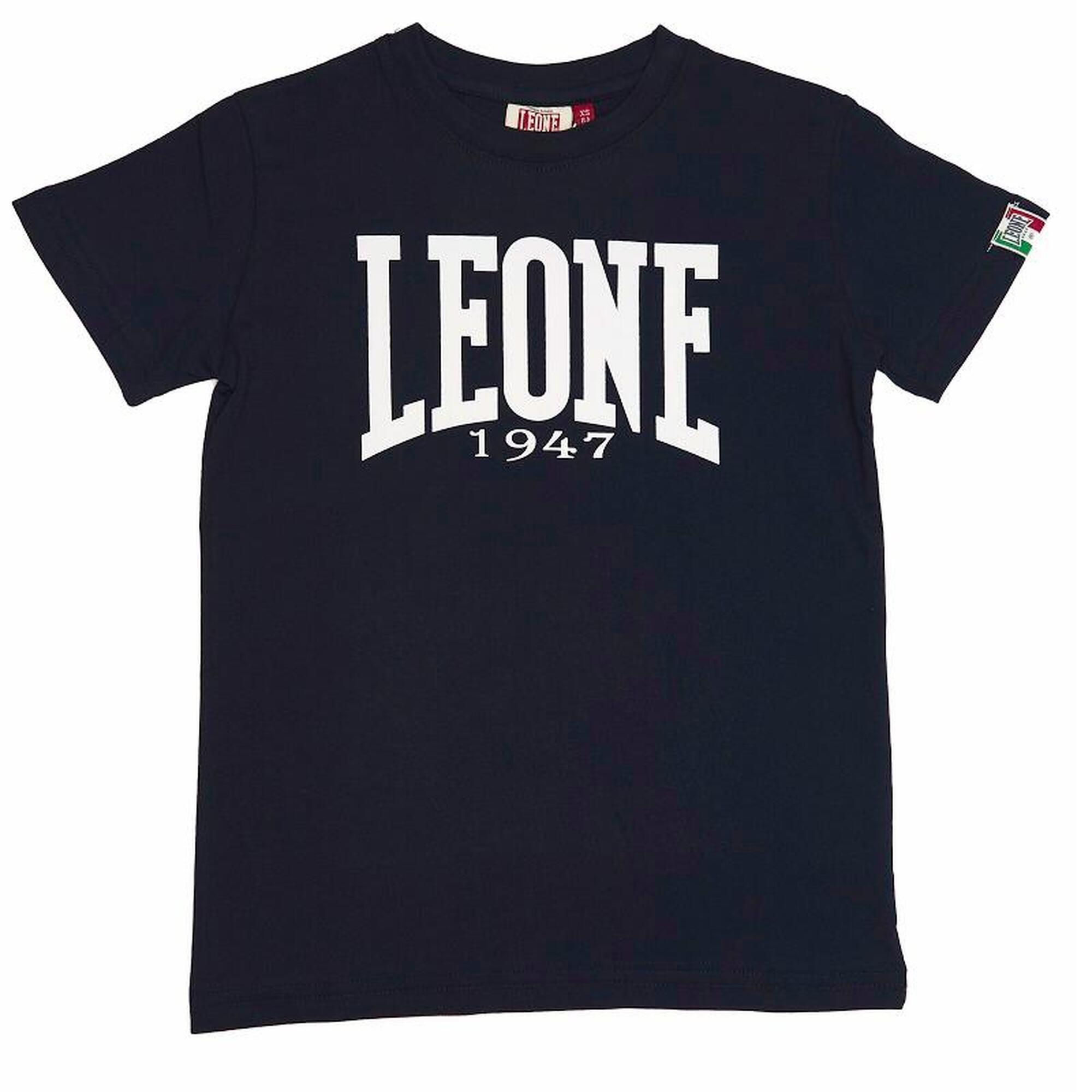 Leone Junior T-Shirt Navy Blauw Basic  / 116