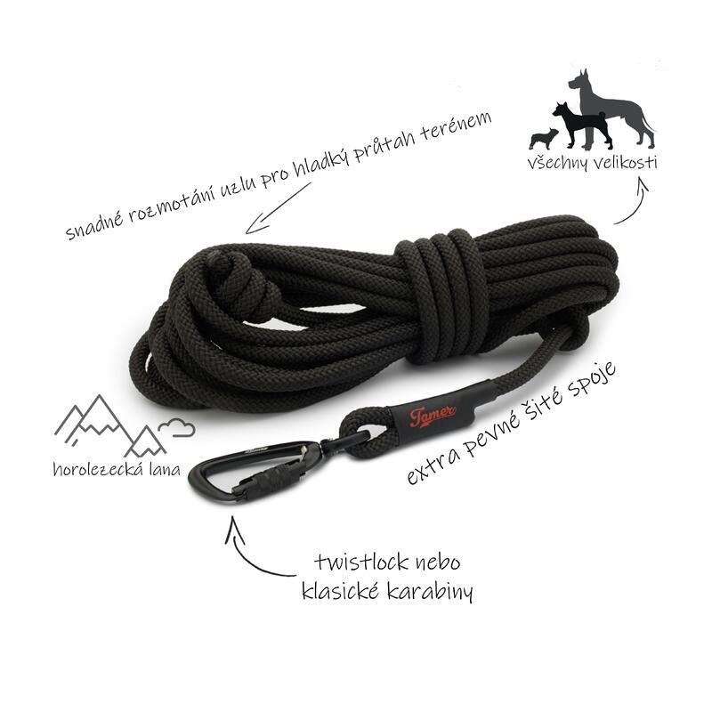 Lanové vodítko - stopovačka - TWIST | červeno-černá - 401
