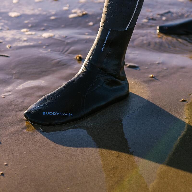 Chaussettes en néoprène 2,5 mm pour la natation en eau libre Buddyswim noir