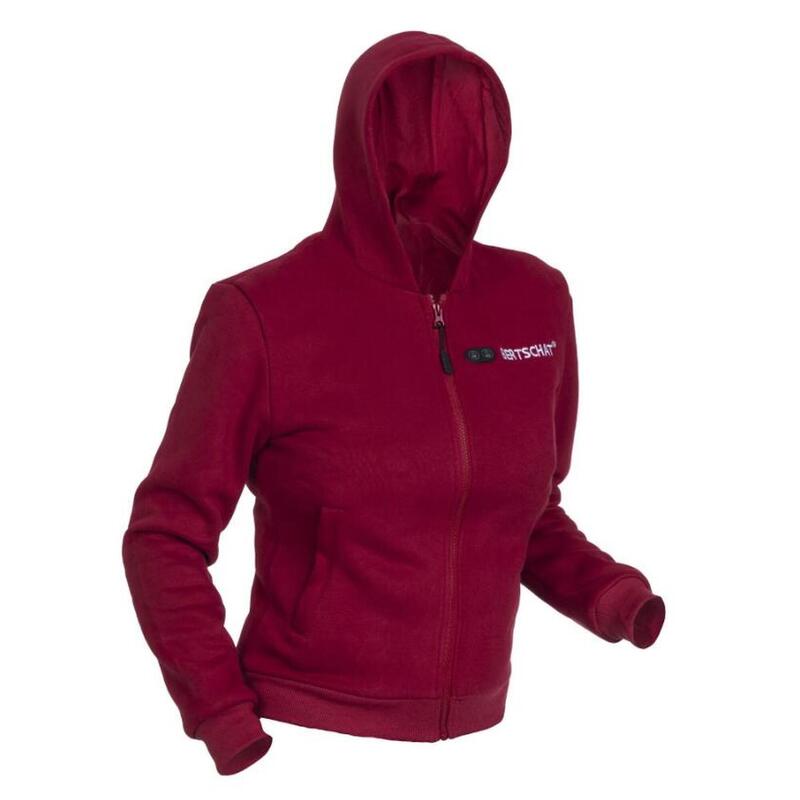 Verwarmde hoodie Dual-Heating women bordeauxrood
