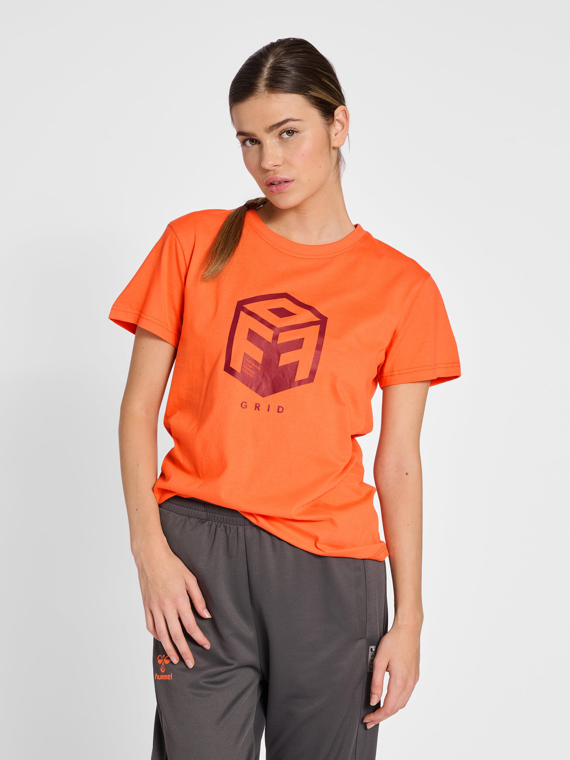 HUMMEL Women's cotton T-shirt Hummel OFF - Grid