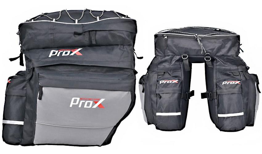 Alforjas dobles - impermeables - 43 litros - Negro/Gris - Funda impermeable 4/7