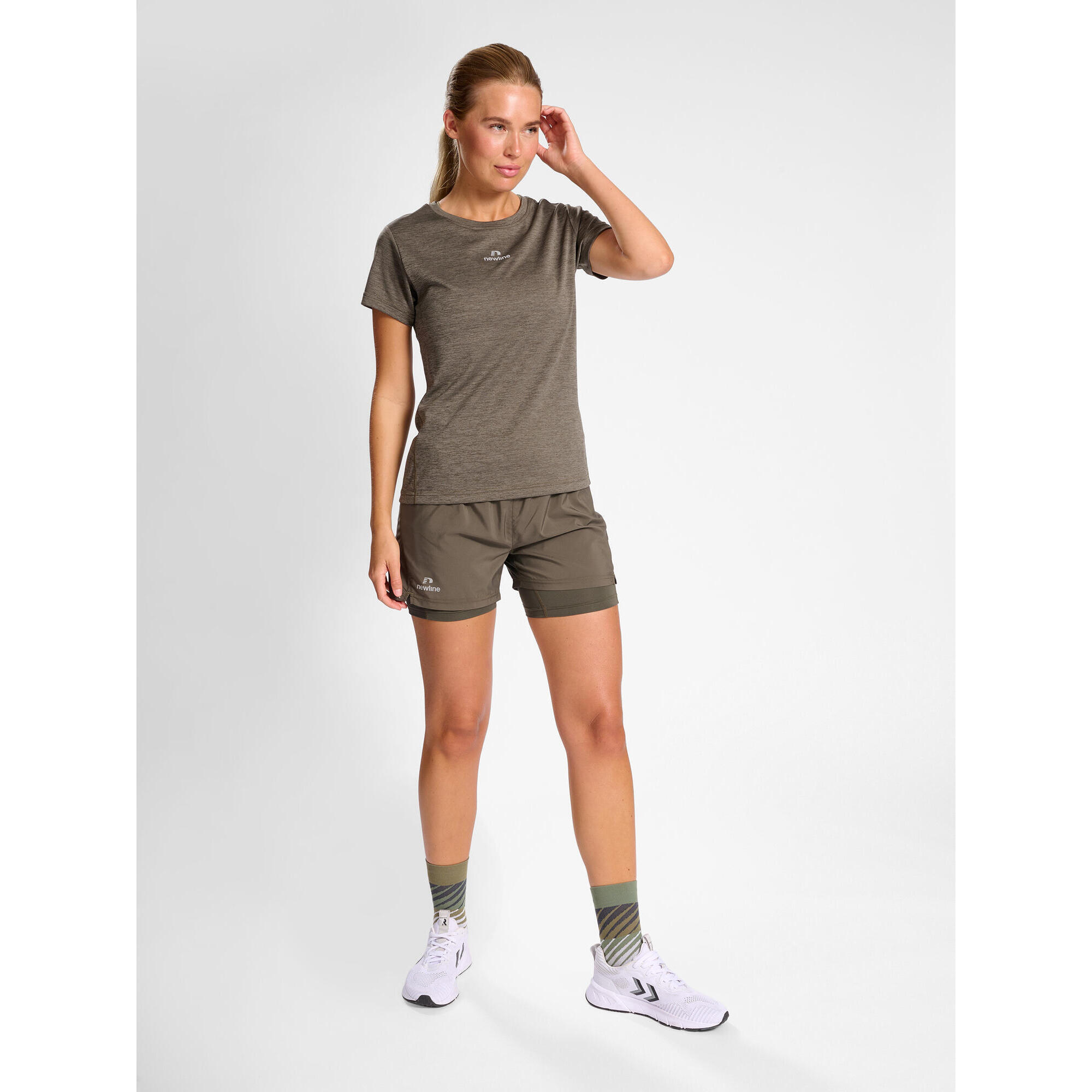Newline - Enfiler T-shirt Nwlpace Femme Newline - T-shirt Manches Courtes - Gris|marron - 42 M/l - Decathlon