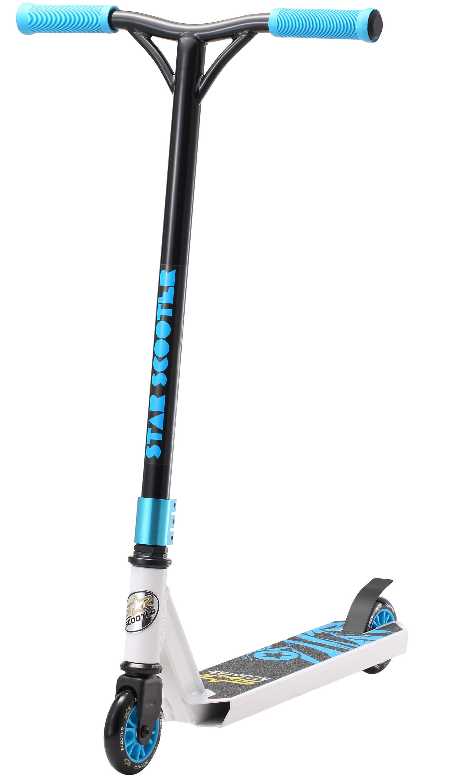 STAR SCOOTER STAR SCOOTER Freestyle Jump alu stuntstep, 100mm Advanced Entry , wit / blauw