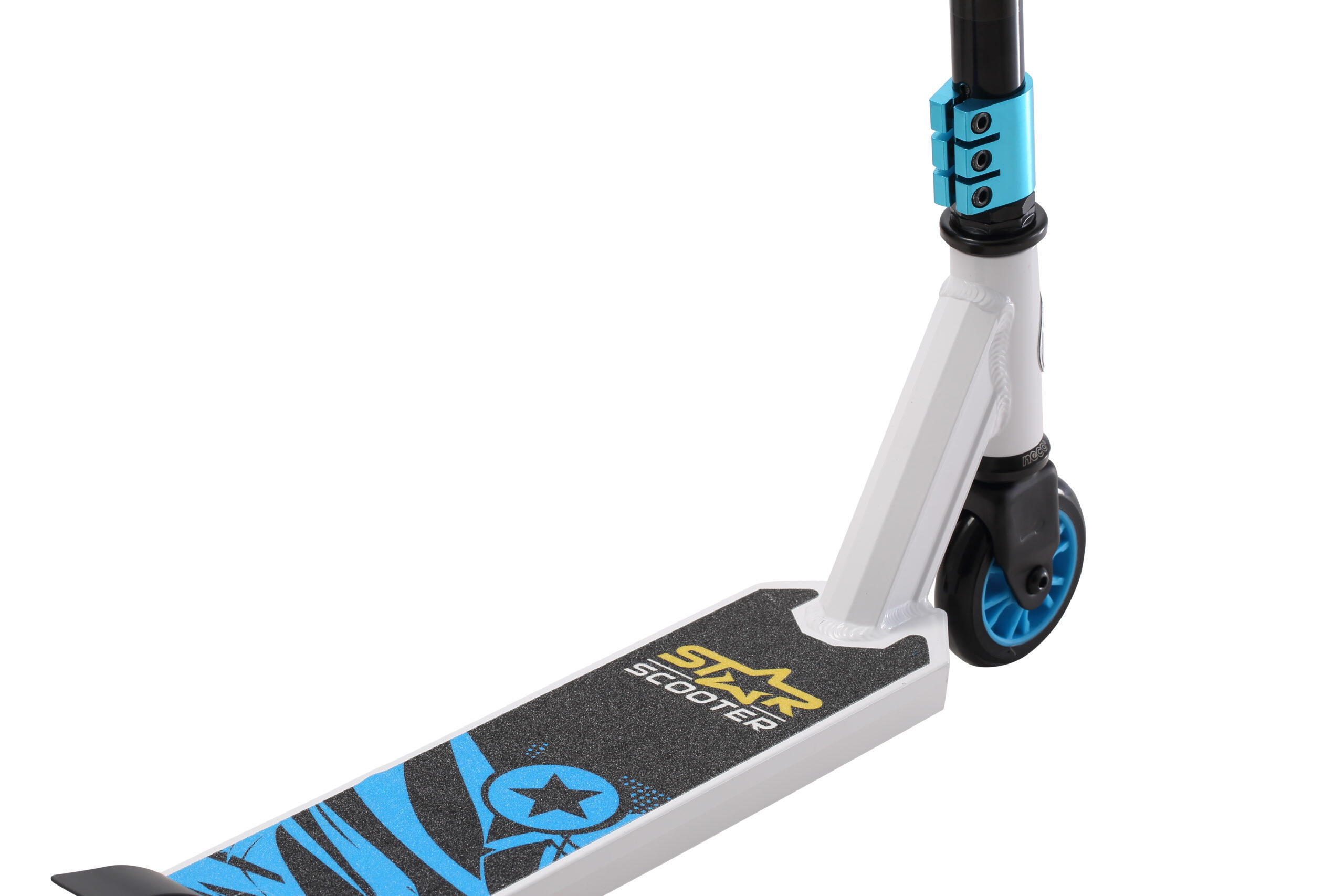 STAR SCOOTER Freestyle Jump alu stuntstep, 100mm Advanced Entry , wit / blauw 4/5