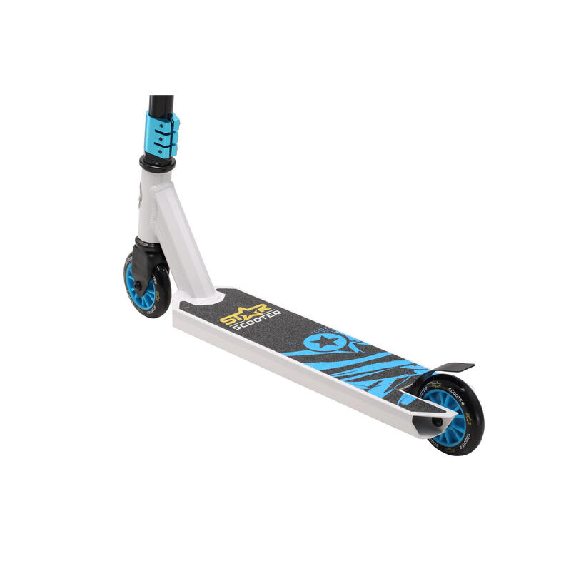 STAR SCOOTER Freestyle Jump alu stuntstep, 100mm Advanced Entry , wit / blauw